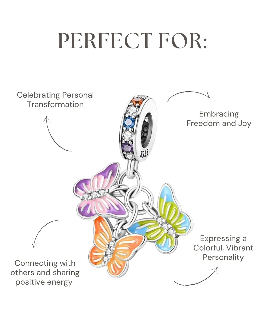 Trinity Butterfly Charm