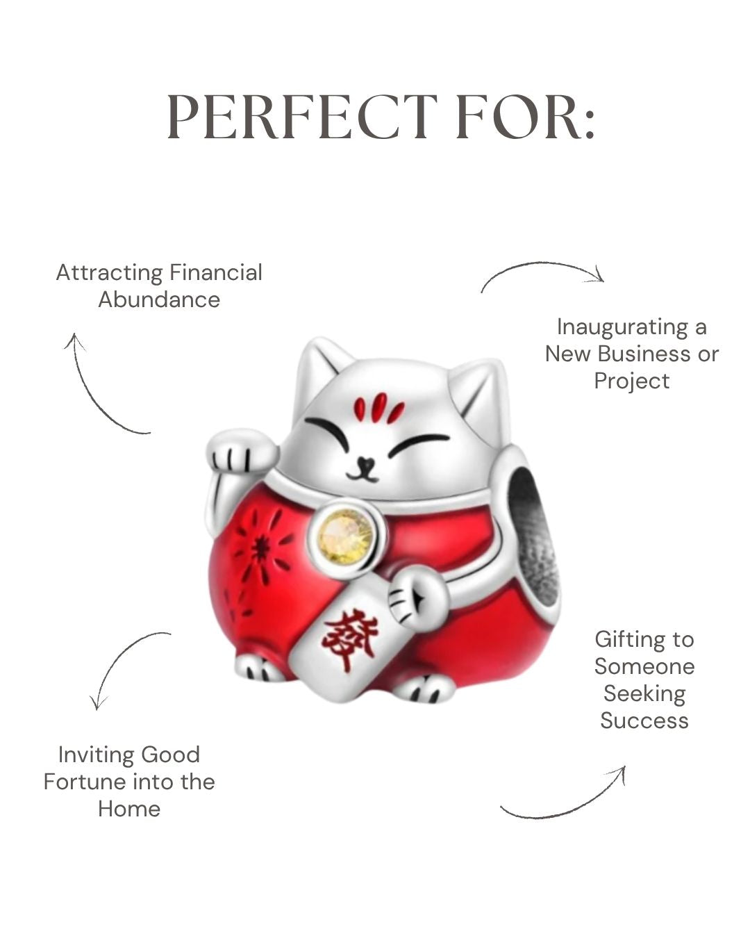 Lucky Fortune Cat Charm