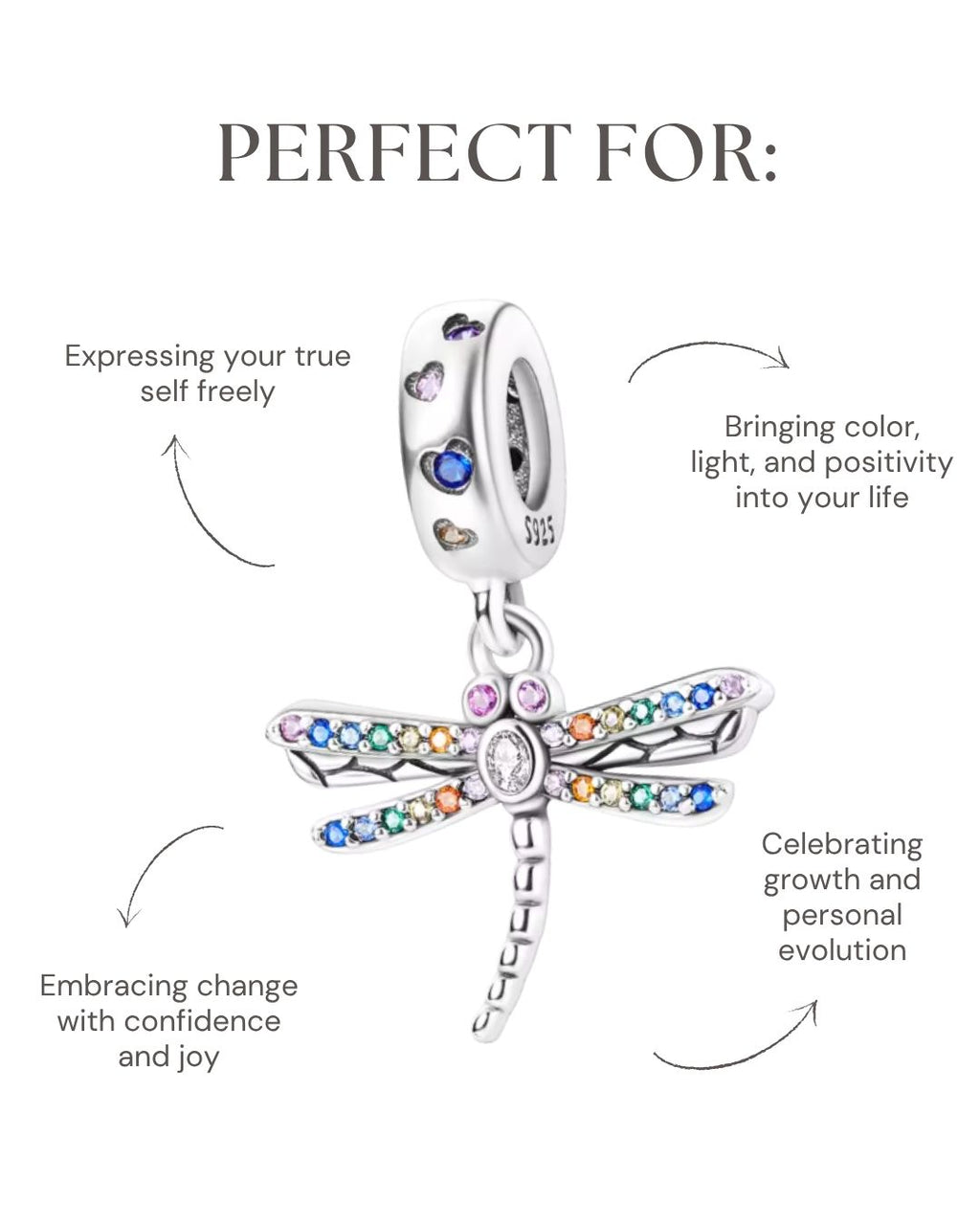 Rainbow Dragonfly Charm