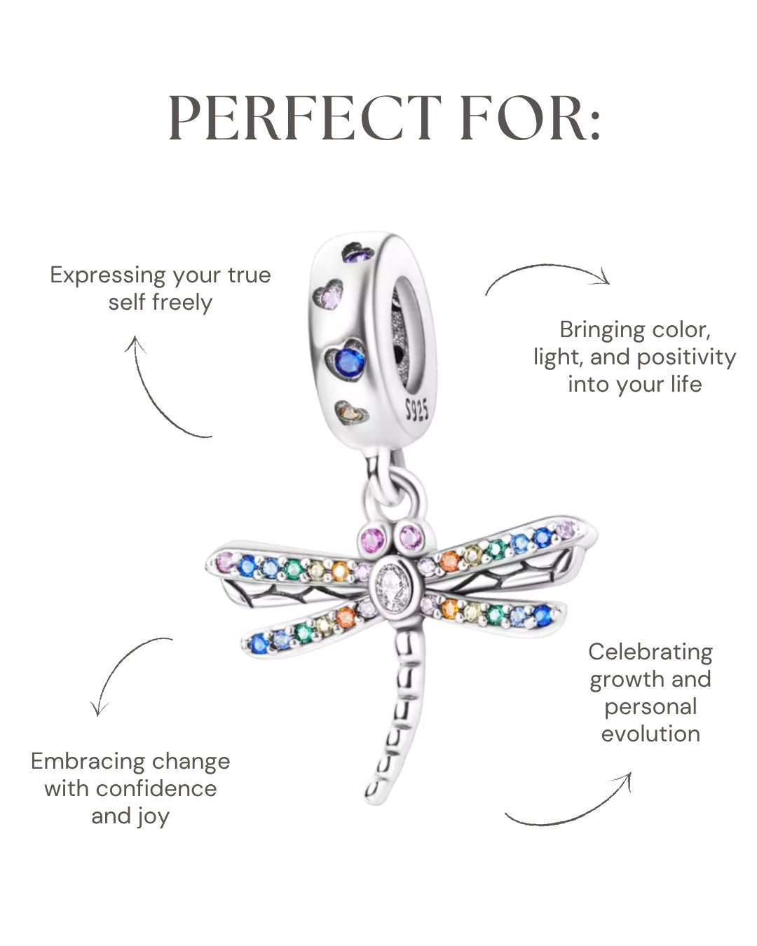 Rainbow Dragonfly Charm