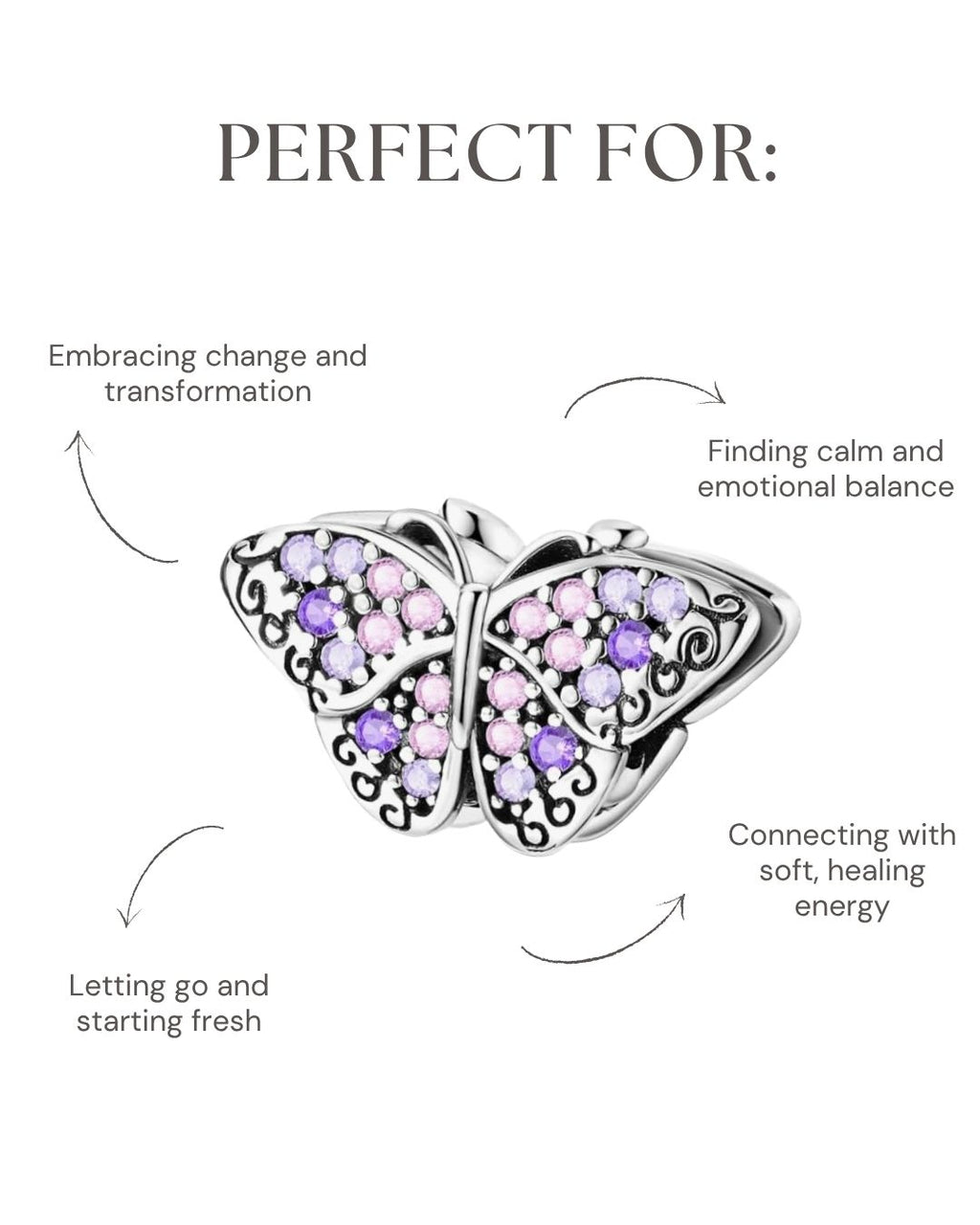 Lavender Butterfly Charm
