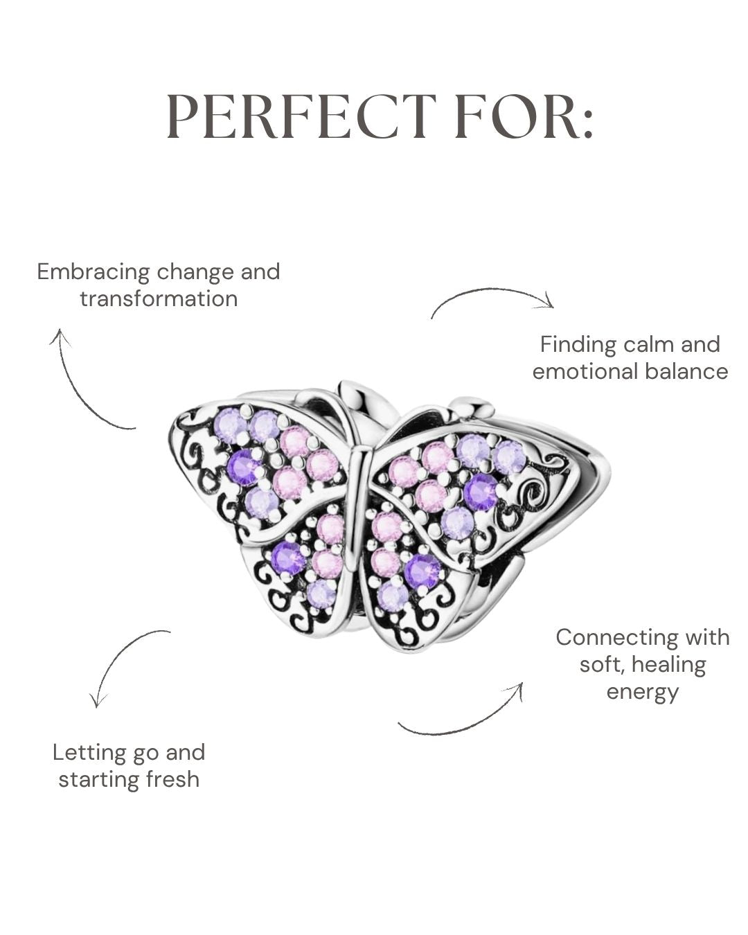 Lavender Butterfly Charm