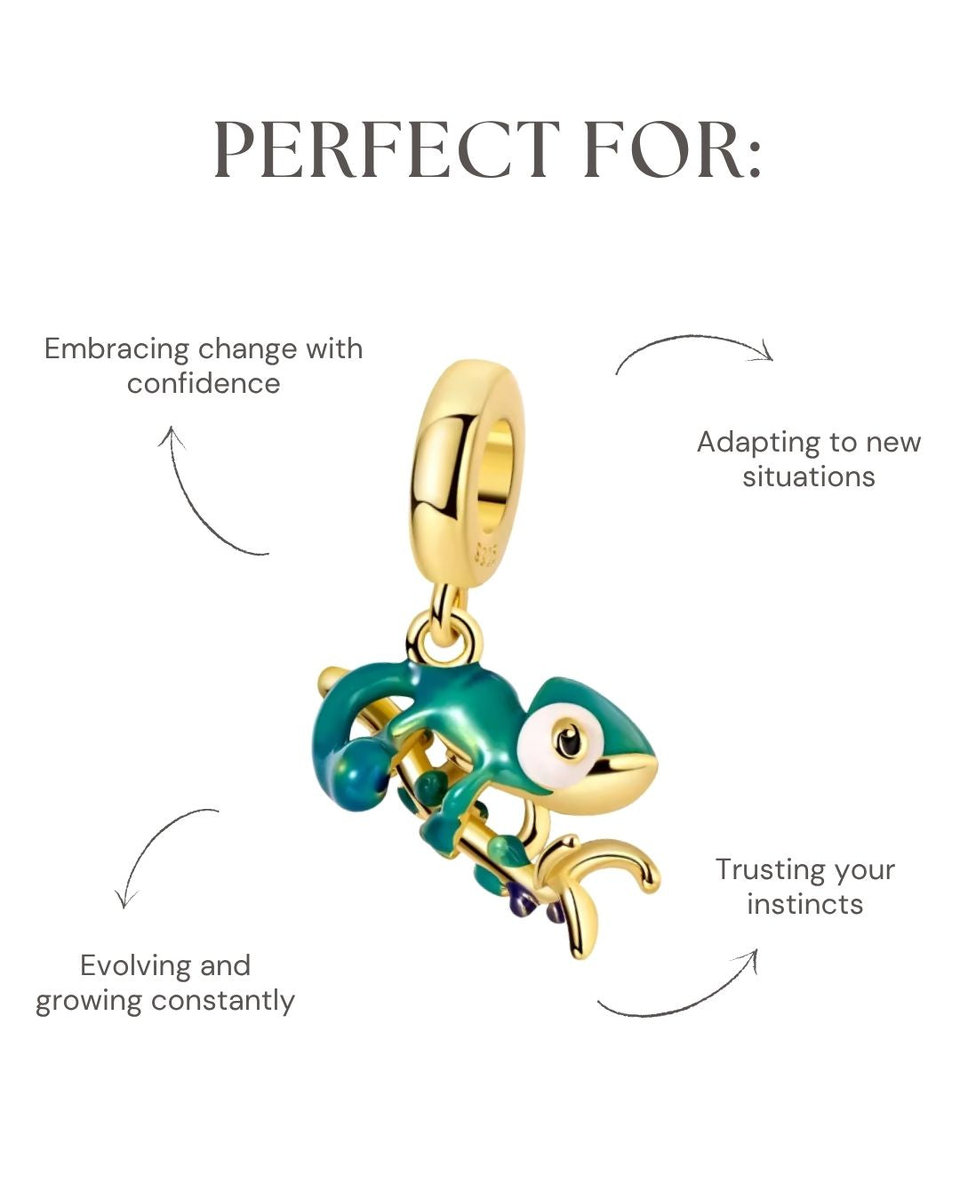 Golden Chameleon Charm