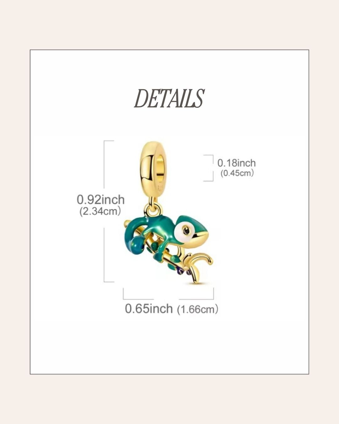 Golden Chameleon Charm