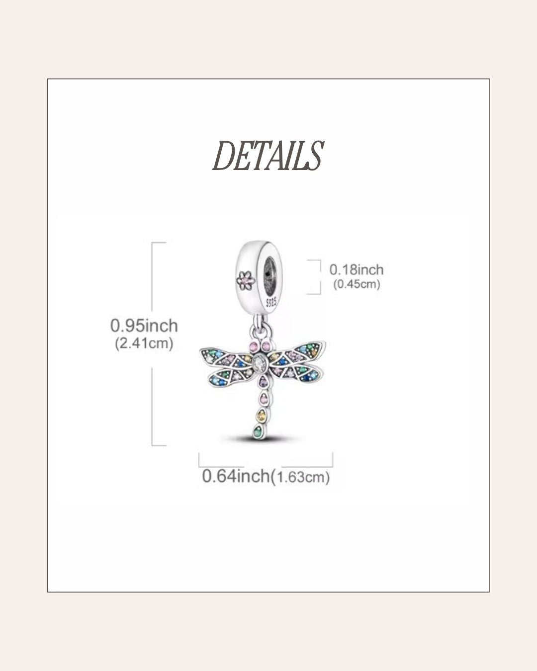 Rainbow Dragonfly Charm