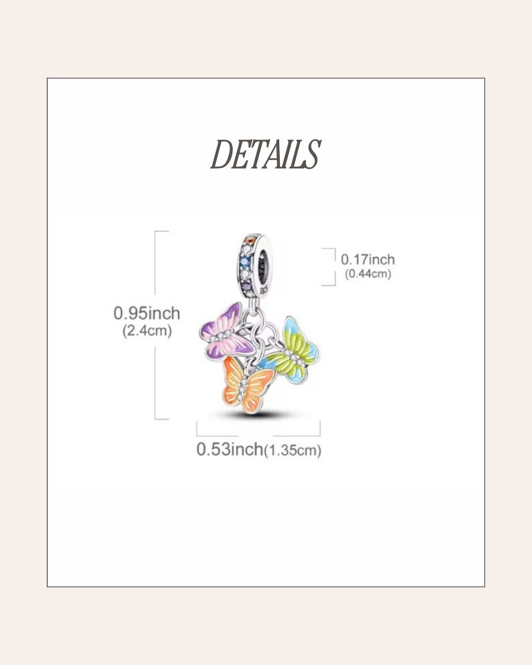 Trinity Butterfly Charm