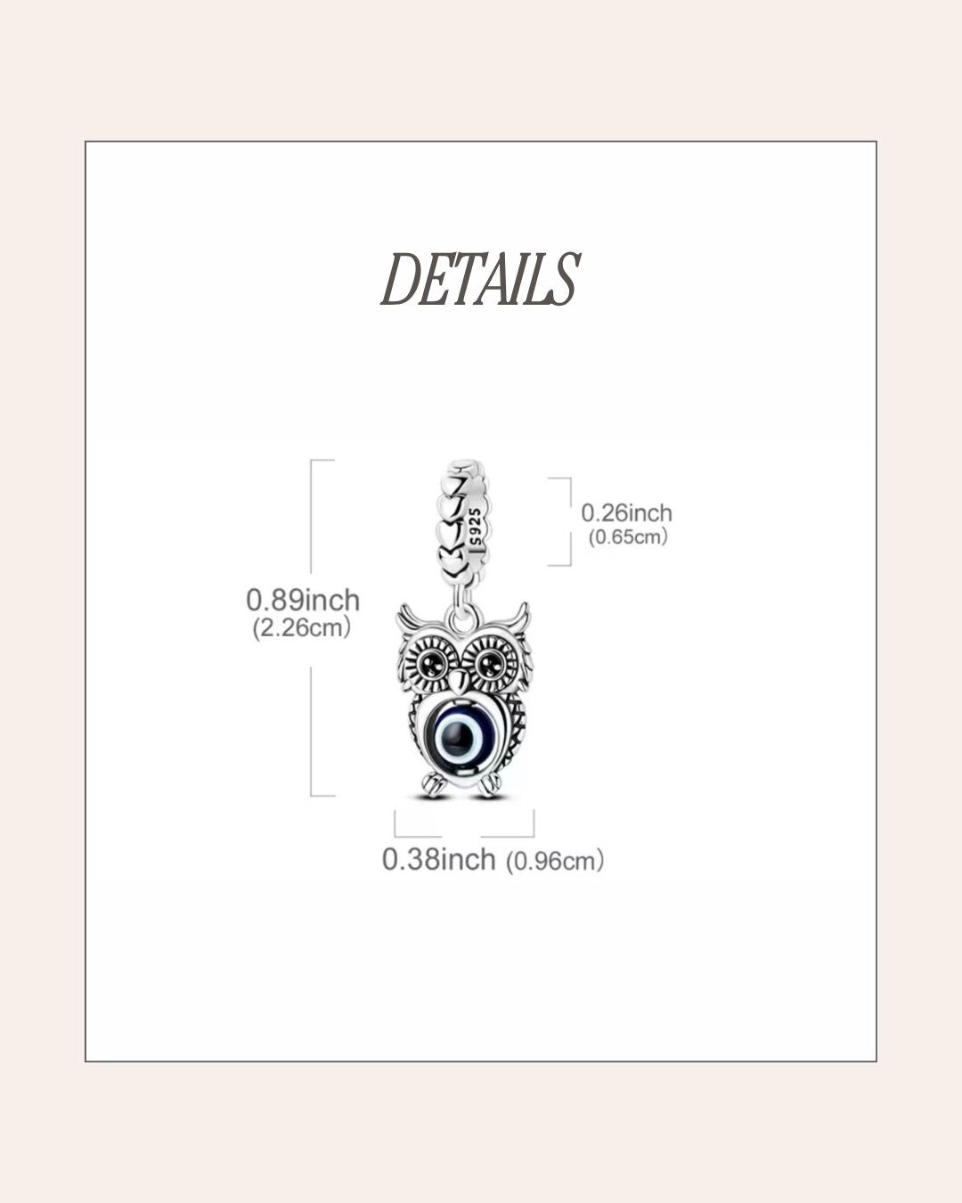 Evil Eye Owl Charm