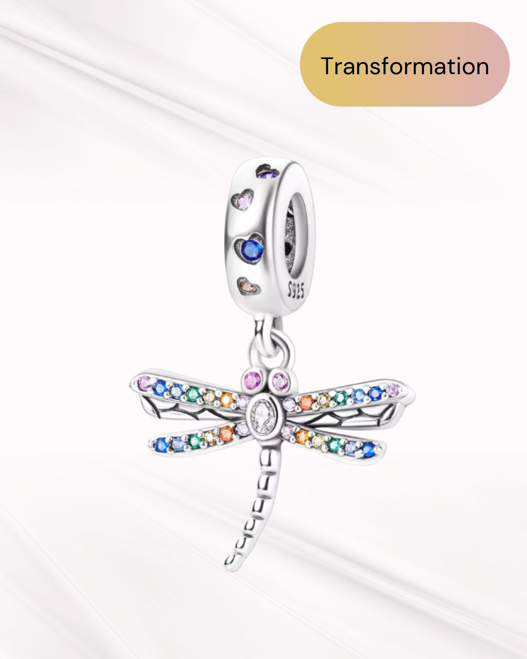 Rainbow Dragonfly Charm