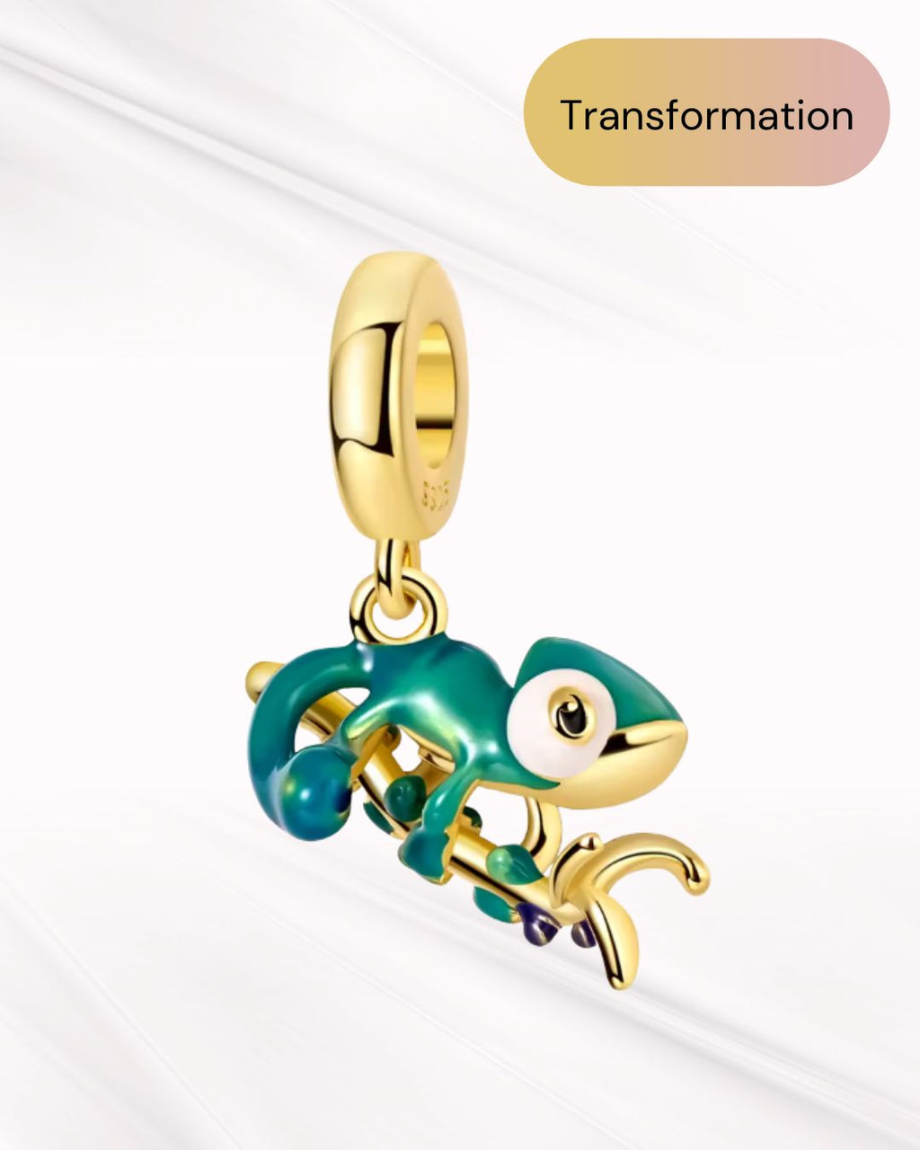 Golden Chameleon Charm