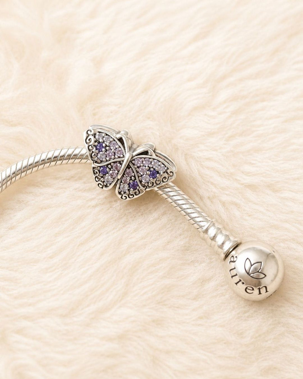 Lavender Butterfly Charm