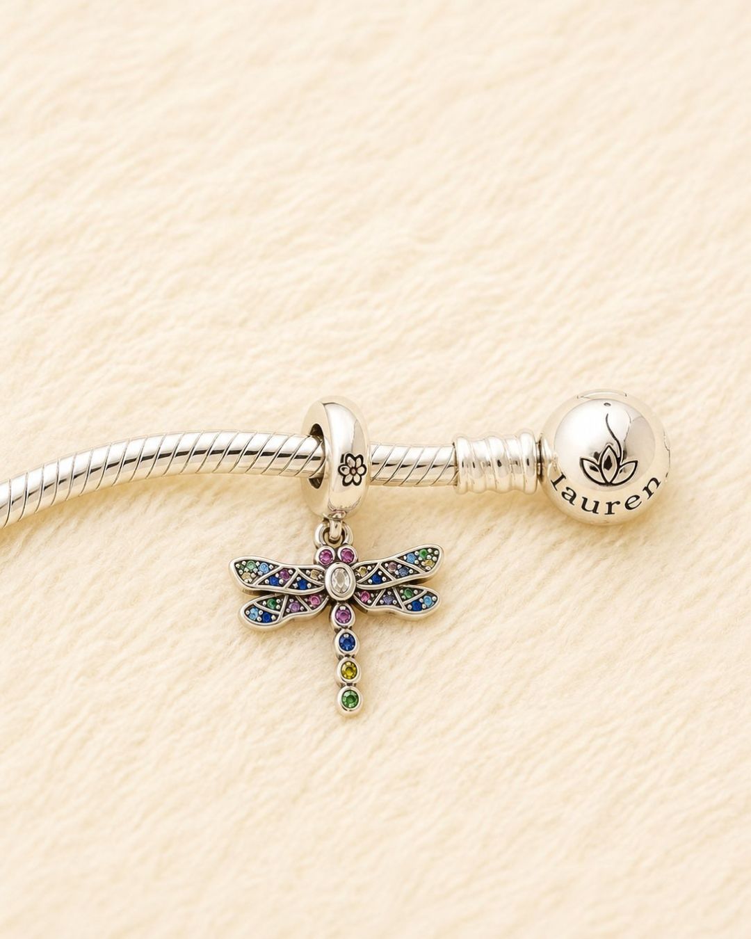 Rainbow Dragonfly Charm