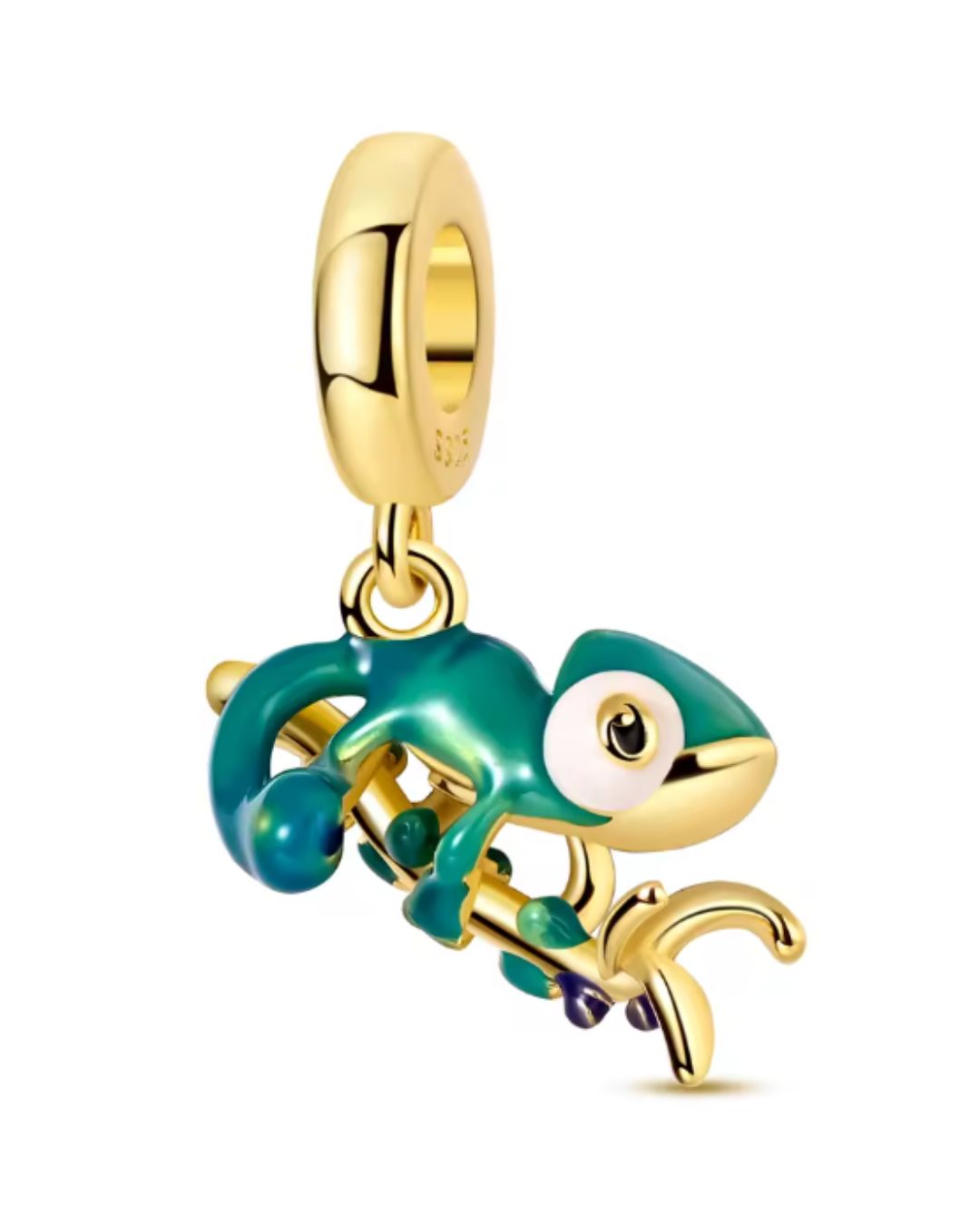 Golden Chameleon Charm