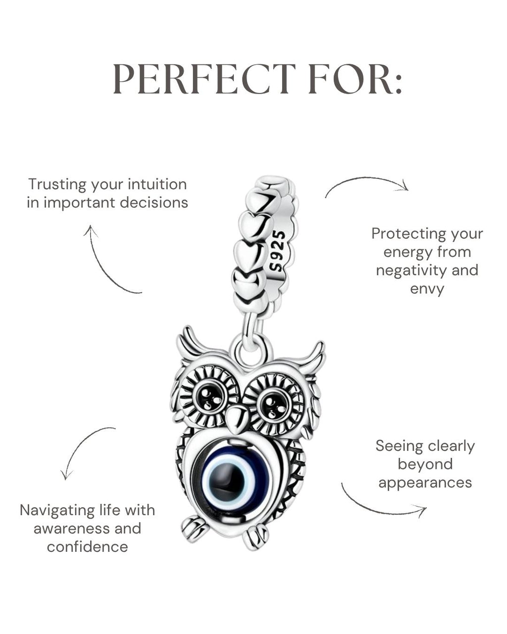 Evil Eye Owl Charm