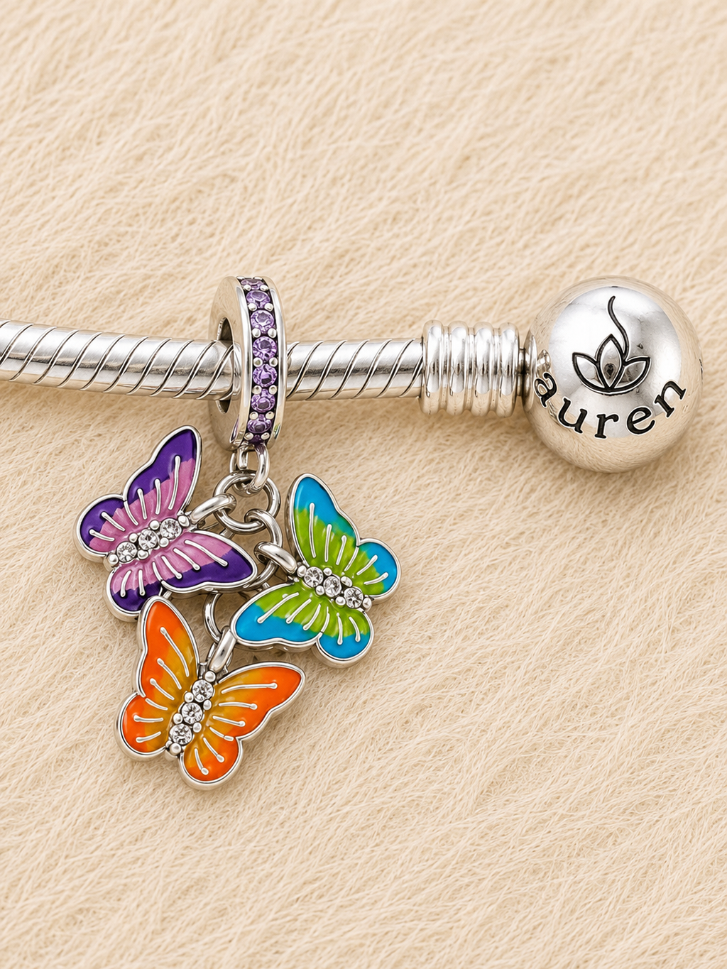 Trinity Butterfly Charm