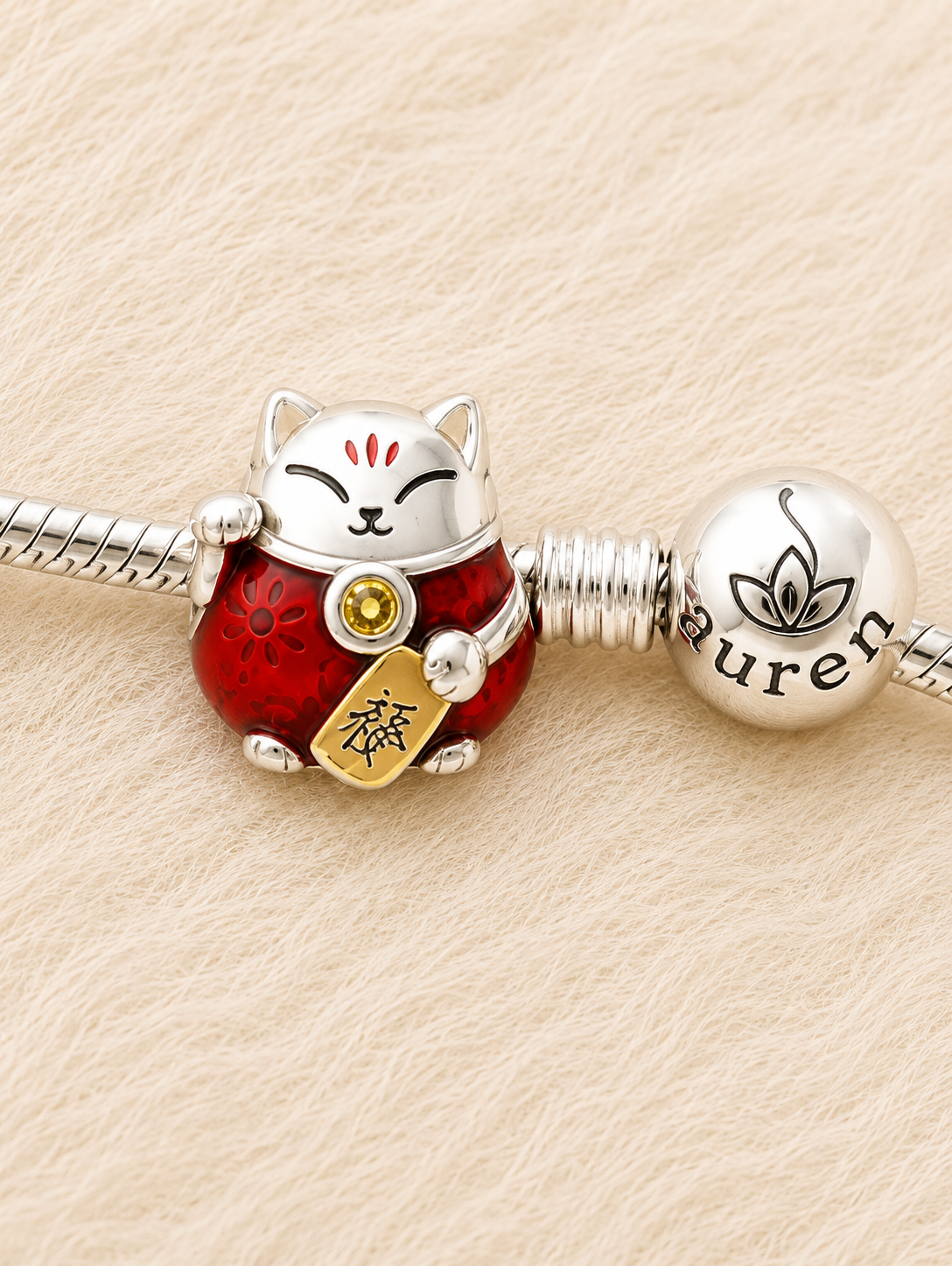 Lucky Fortune Cat Charm