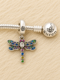 Rainbow Dragonfly Charm