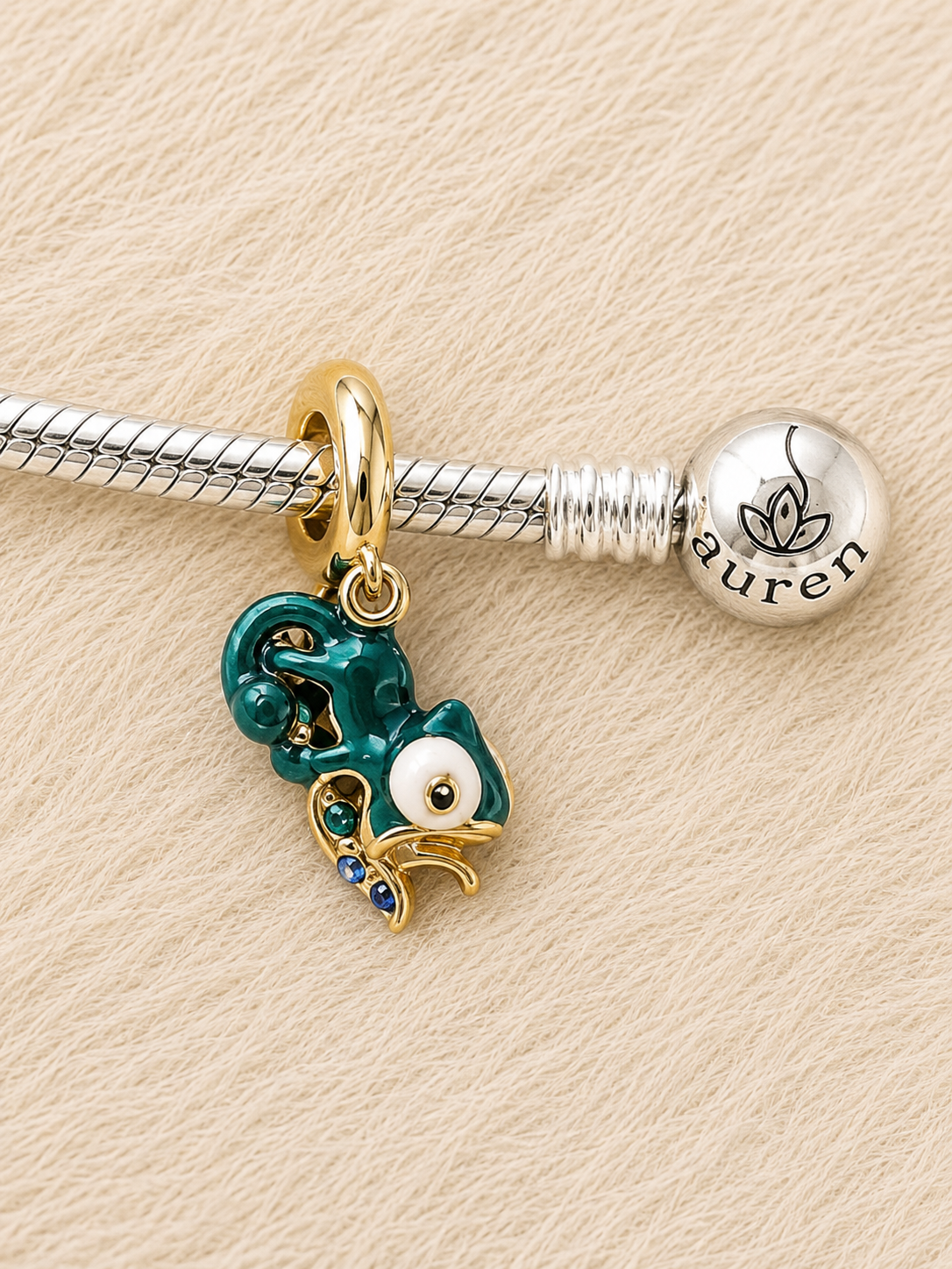 Golden Chameleon Charm