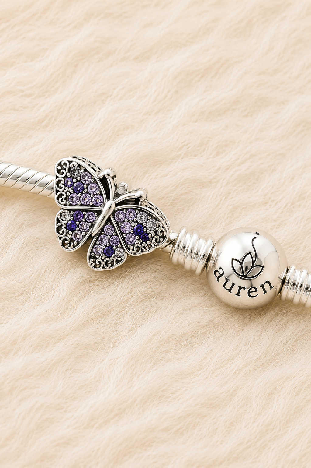 Lavender Butterfly Charm
