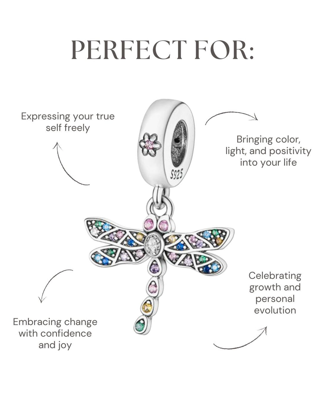 Rainbow Dragonfly Charm