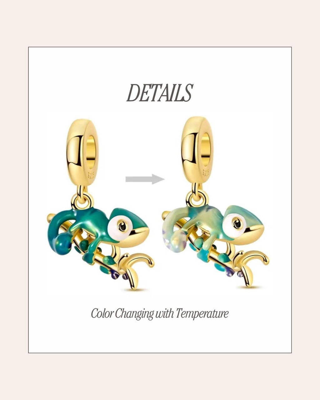Golden Chameleon Charm