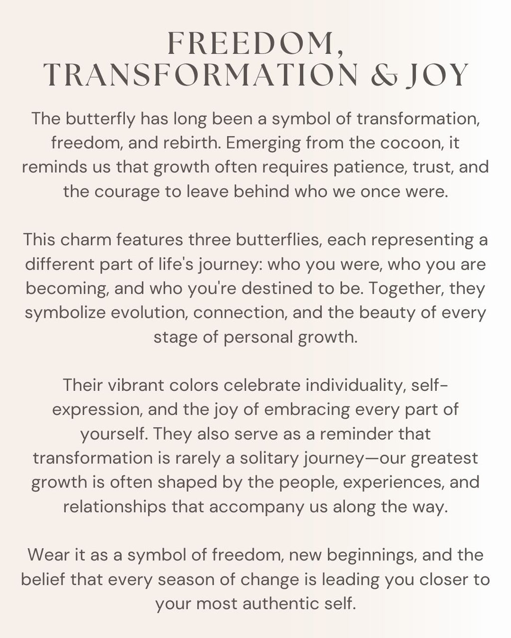 Trinity Butterfly Charm