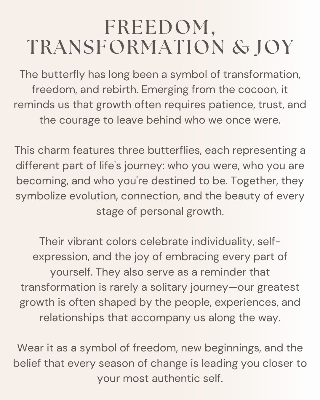Trinity Butterfly Charm