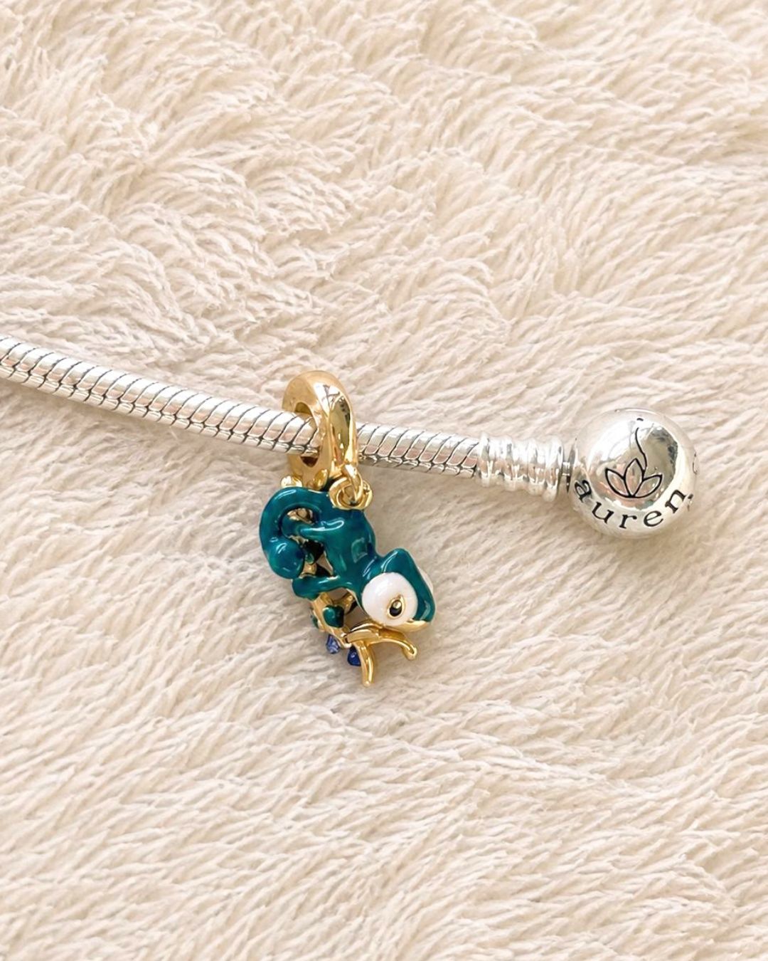 Golden Chameleon Charm